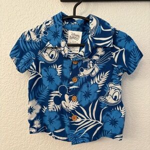 Disney Tropical Blue Button Down Shirt